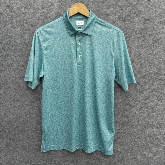 Greg Norman ML75 Play Dry Polo Men's Golf Polo Shirt, Green Pattern, Size S, NEW - Picture 1 of 11